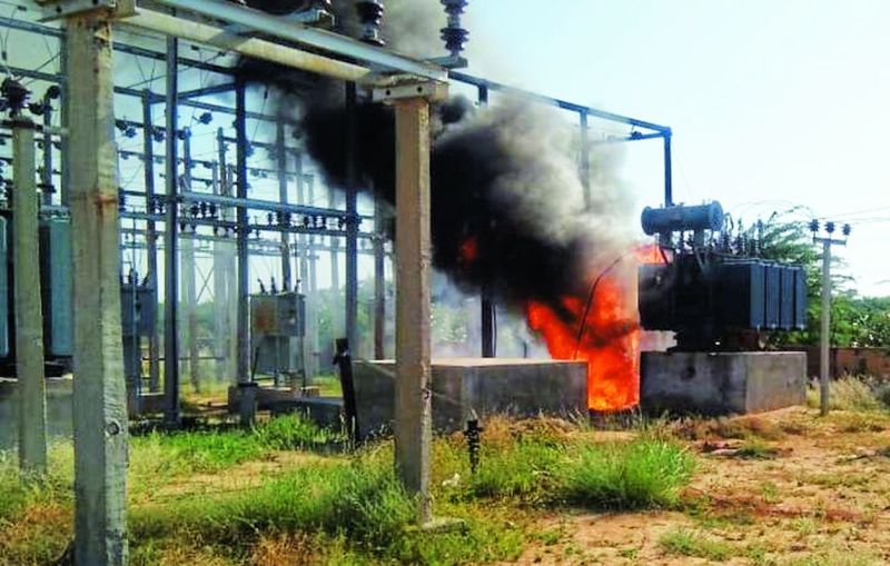 GSS transformer burnt by fire