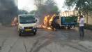 नगर निगम की कचरा गाड़ियों में लगी आग, मच गई अफरा-तफरी
