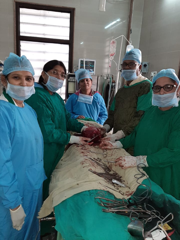 Successful operation done in district hospital, tumor weighing five k