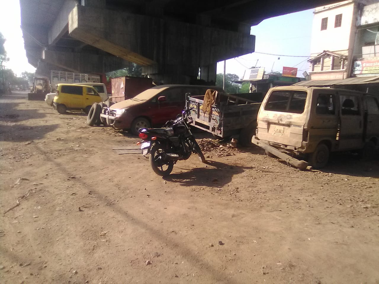Encroachment under the over bridge under construction, fear of increasing accident,Encroachment under the over bridge under construction, fear of increasing accident