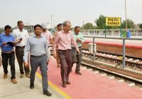 DRM arrives at Barmer railway station
