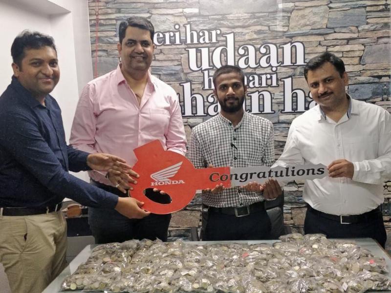 The young man reached to buy scooty with 43 thousand coins