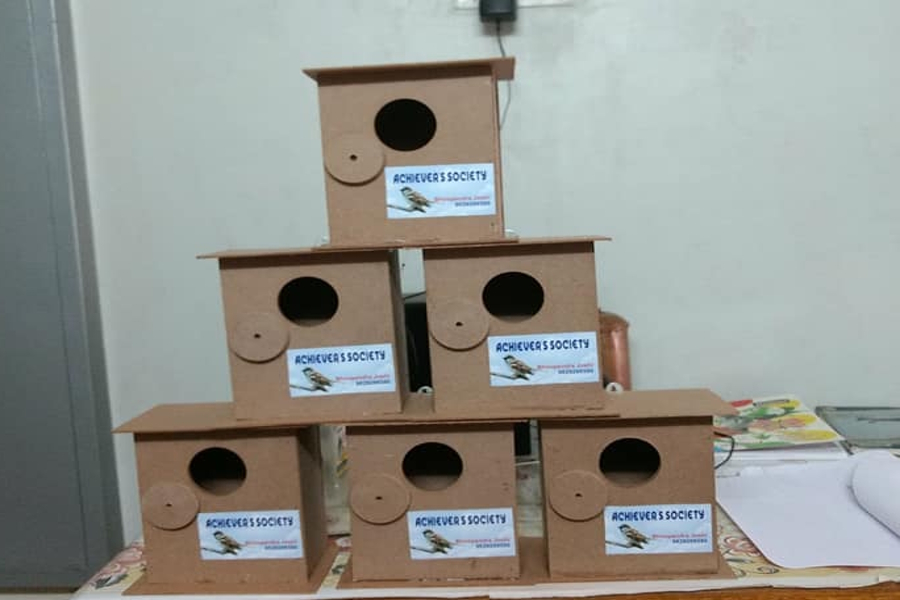 jodhpur's achievers society has made biodegradable bird nest