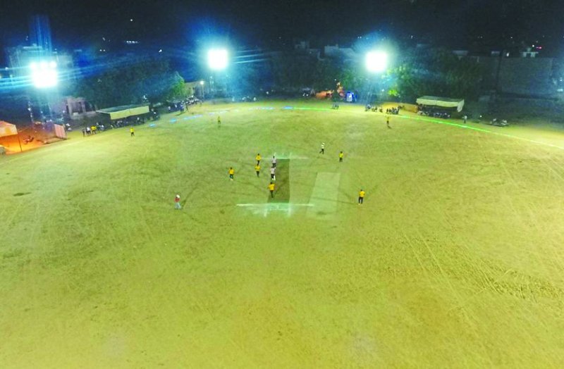 Sports lovers gathered to watch the day-night cricket competition