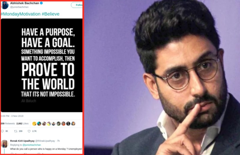 अभिषेक बच्चन को यूजर ने बोला बेरोजगार, एक्टर ने ये जवाब देकर बोलती की बंद