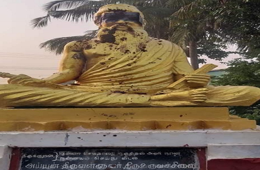 Thiruvalluvar statue desecrated near Thanjavur
