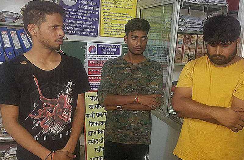 Beat two men before entering the police station in bhilwara