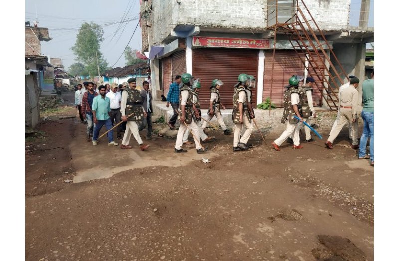 Police personnel posted on the town