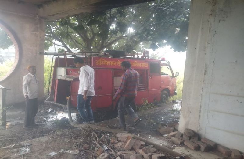 सिरोही के इस स्थान पर भभकी आग, दस्तावेज और कबाड़ जलकर खाक