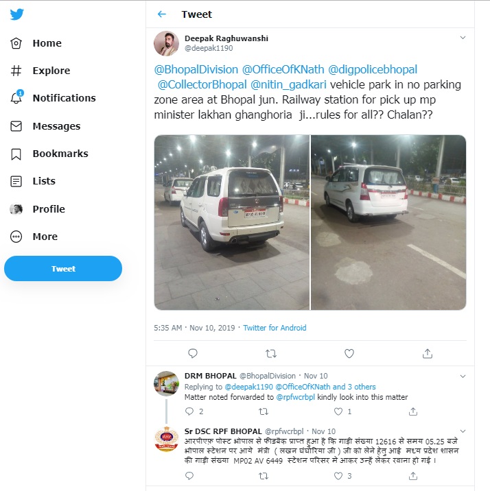 RPF registered case against a guy for tweeting to the railways