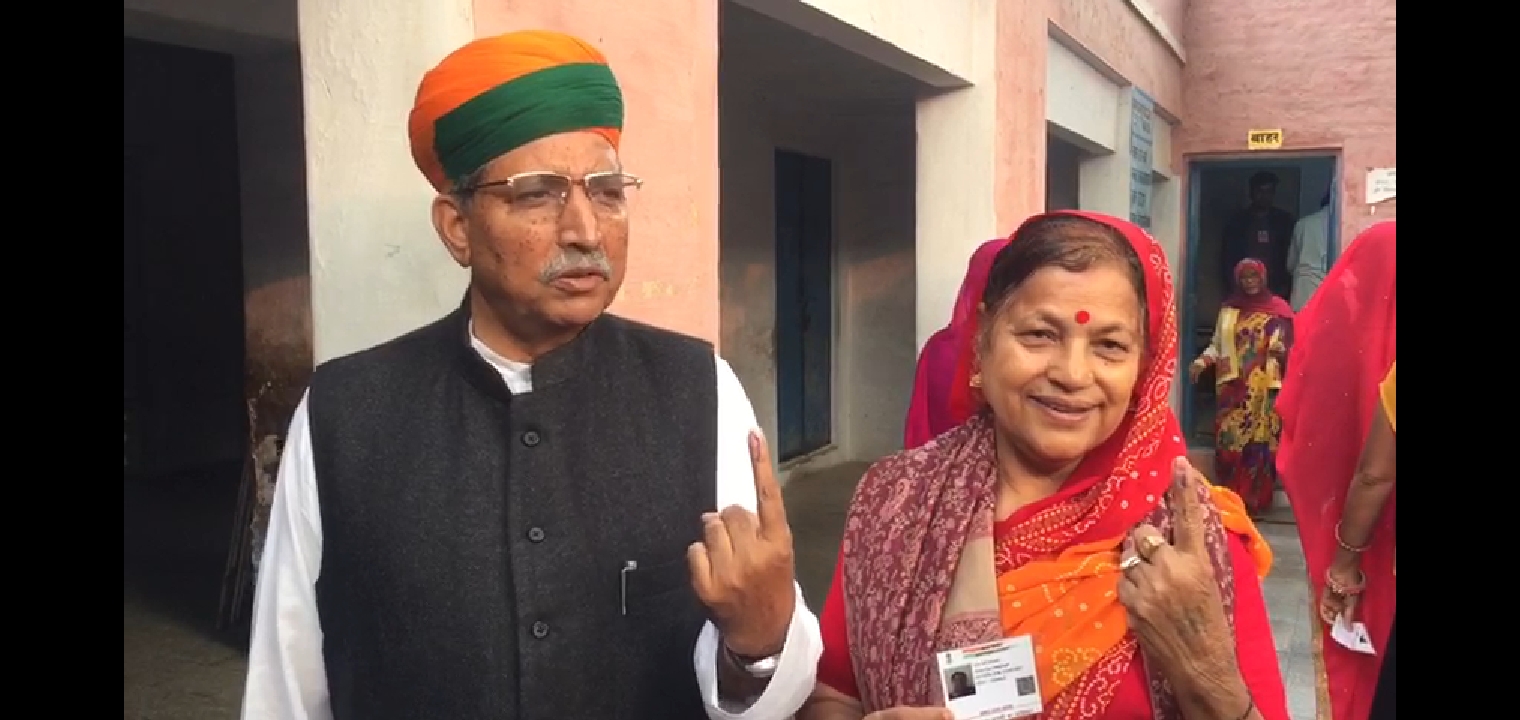 bikaner nagar nigam election Union Minister Arjunram Meghwal voted