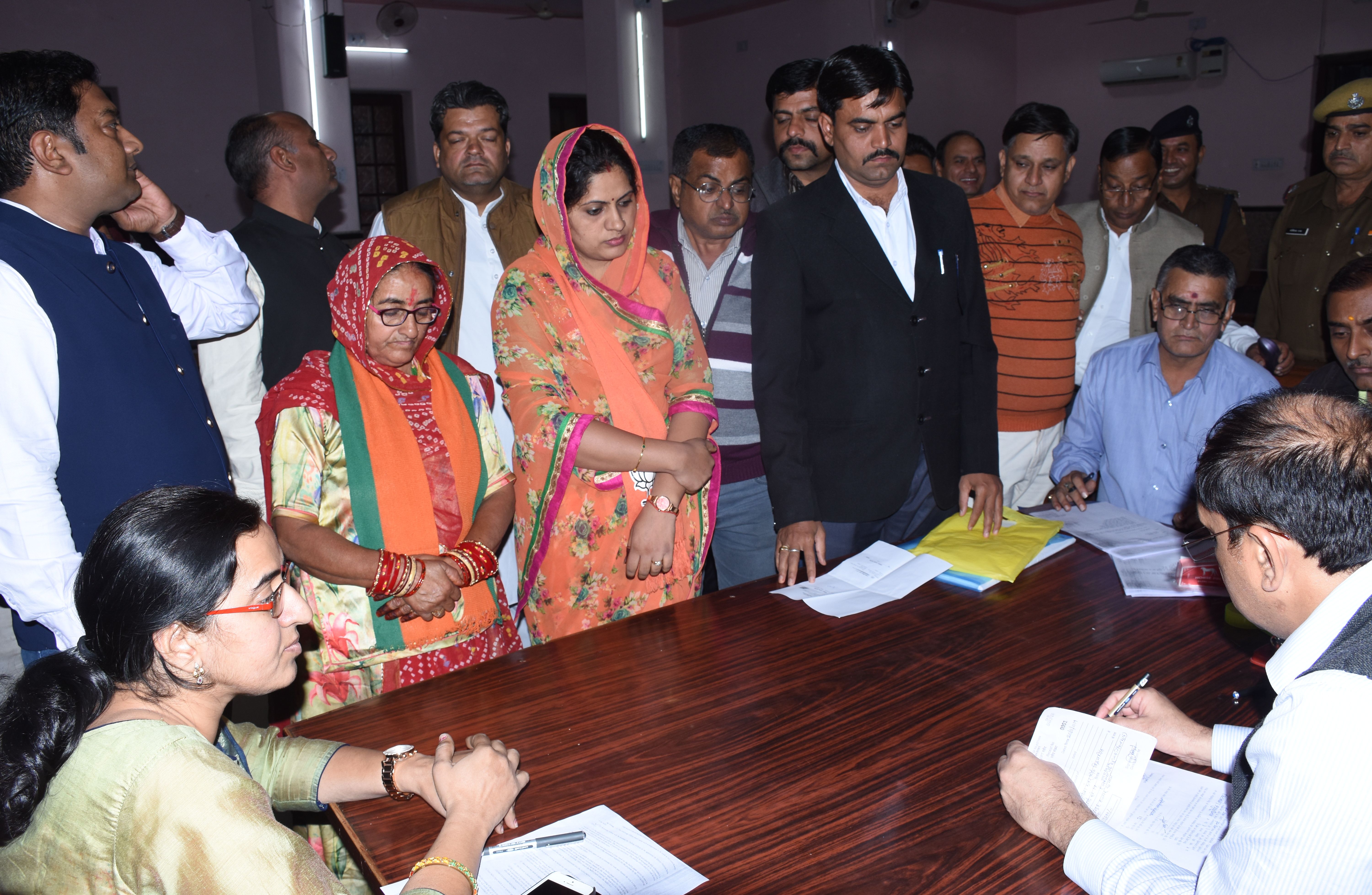 bjp and congress candidate nomination for mayor election in bikaner
