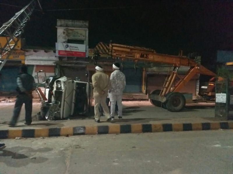 loot in bharatpur : Accident of robbery accused : crime in bharatpur