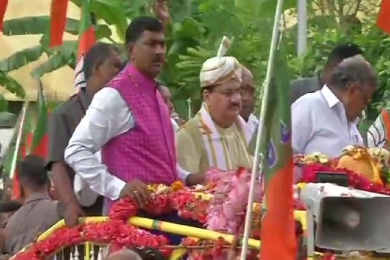 BJP Leader prakash-nadda-holds-a-roadshow-in-chennai