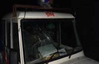 Ajmer News : पुलिस वाहन पर पथराव, शीशे टूटे