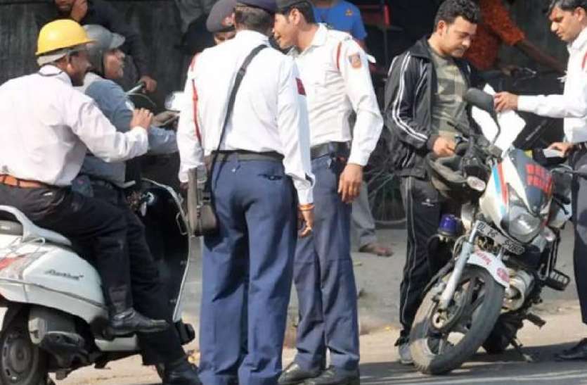 Traffic police action against drunken drivers in jaipur