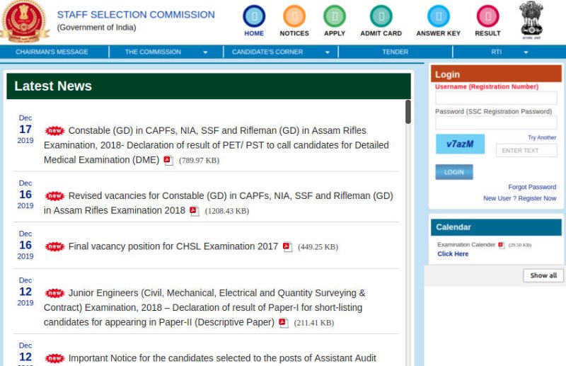 SSC Constable GD Result 2019