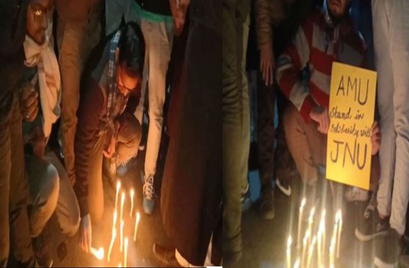 candle march in amu
