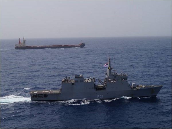Indian navy warship in gulf