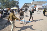 Police ran and beaten the protesters against the central government