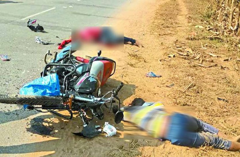 ट्रोले से भिड़ी बाइक, हादसे में एक युवक की मौत, दूसरा घायल