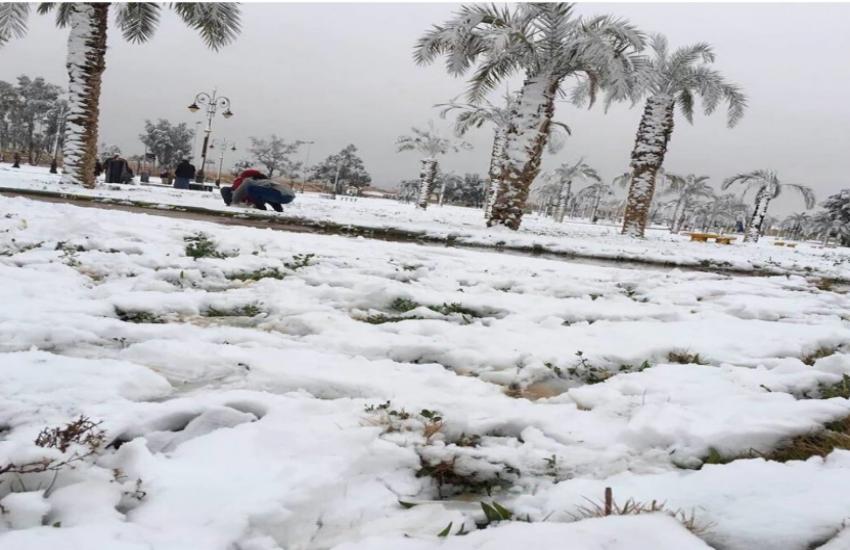 Snowfall in Saudi Arabia
