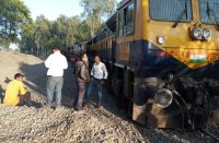 Engine derailment at Khannabanjari railway station