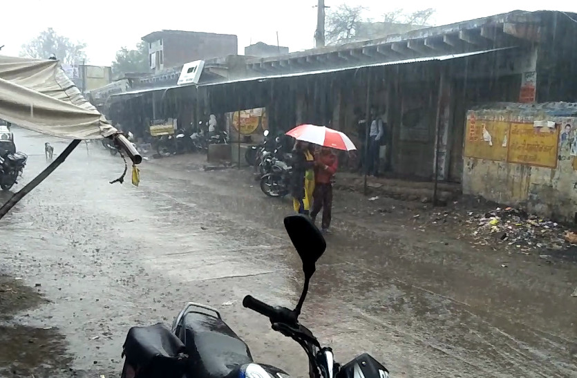 राजस्थान मौसम: कोटा व बारां में जोरदार बारिश, भरतपुर में गिरे ओले