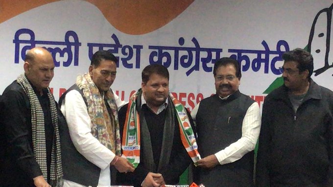 aap mla aadharsh shastri joins congress