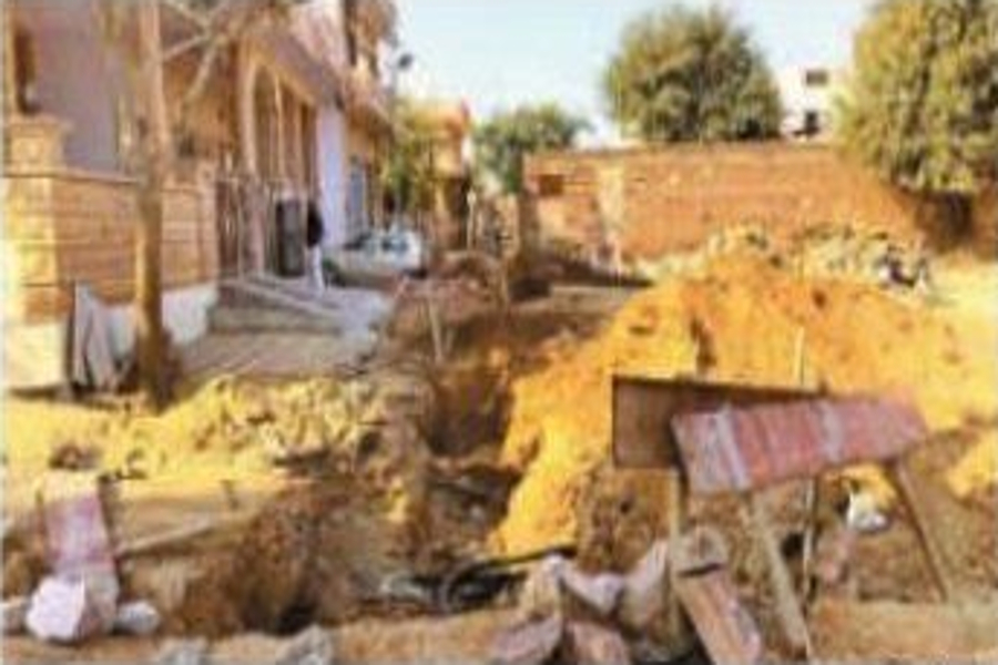 sewage line work at saran nagar of jodhpur