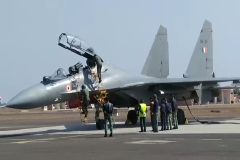 indian air force sukhoi 30 and IL 76 flypast at jodhpur air base