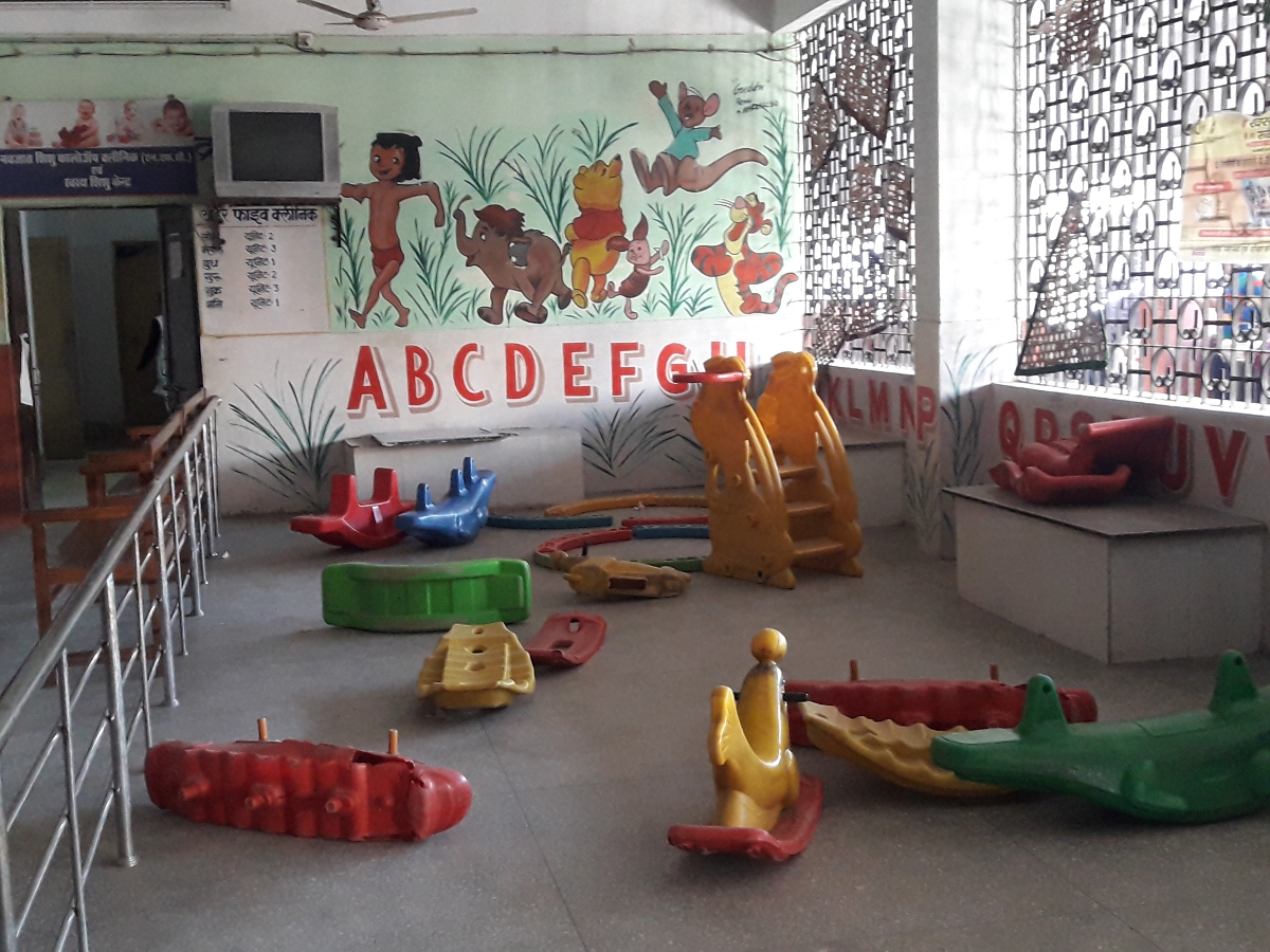 Kids corner toys unused in Sanjay Gandhi Hospital