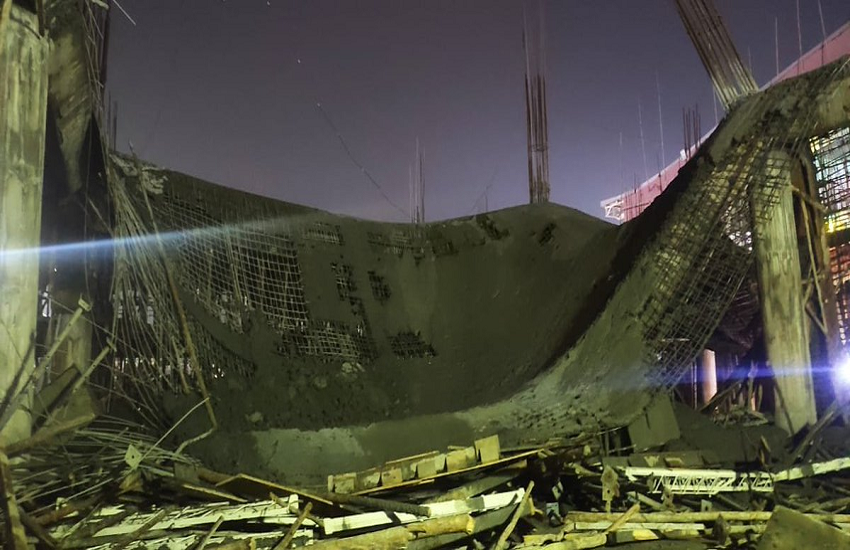 भुवनेश्वर एयरपोर्ट निर्माणाधीन बिल्डिंग की छत गिरी