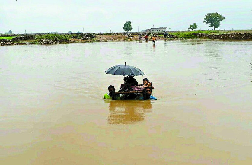 lack of bridge on river for sheopur district's sirsod village people