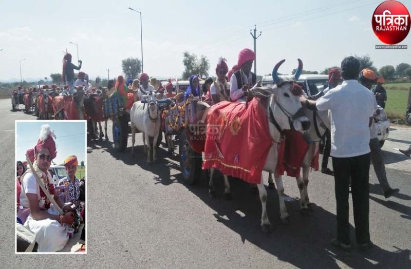 VIDEO : बैलगाड़ी पर बारात लेकर दुल्हनियां लेने निकला दूल्हा, बारातियों ने डीजे पर जमकर लगाए ठुमके