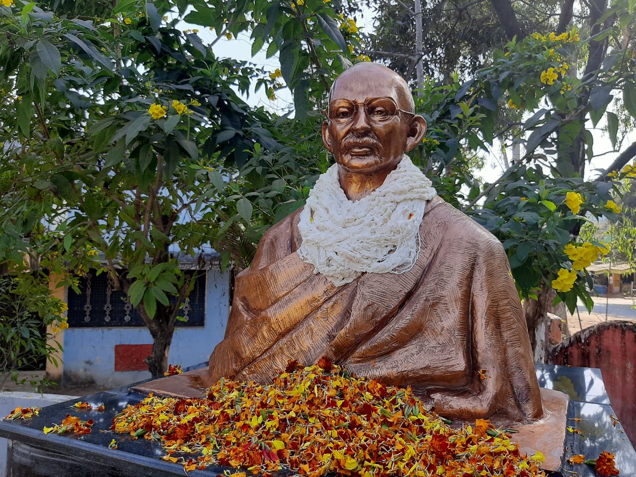 Recently installed Gandhiji statue in JH College