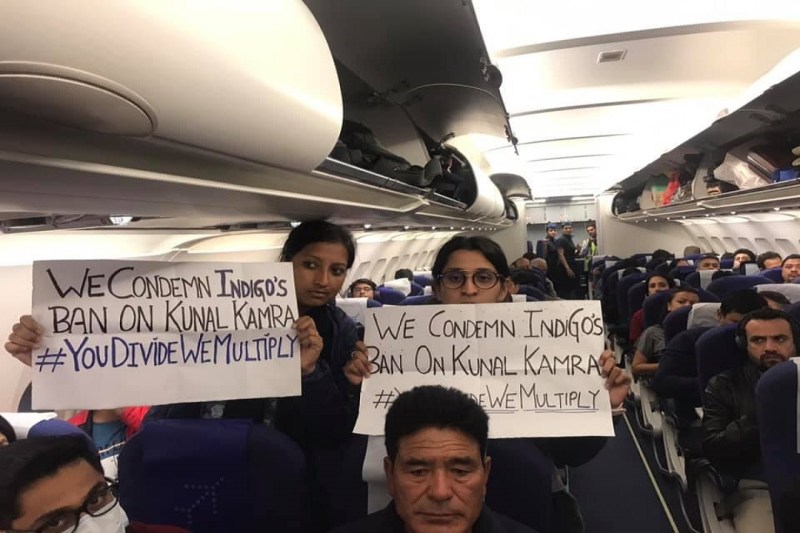 इंडिगो फ्लाइट में विरोध प्रदर्शन