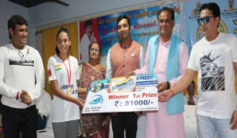 SWIMMING : सूरत की मोनिका नागपुरे ने लगातार तीसरी बार जीता खिताब