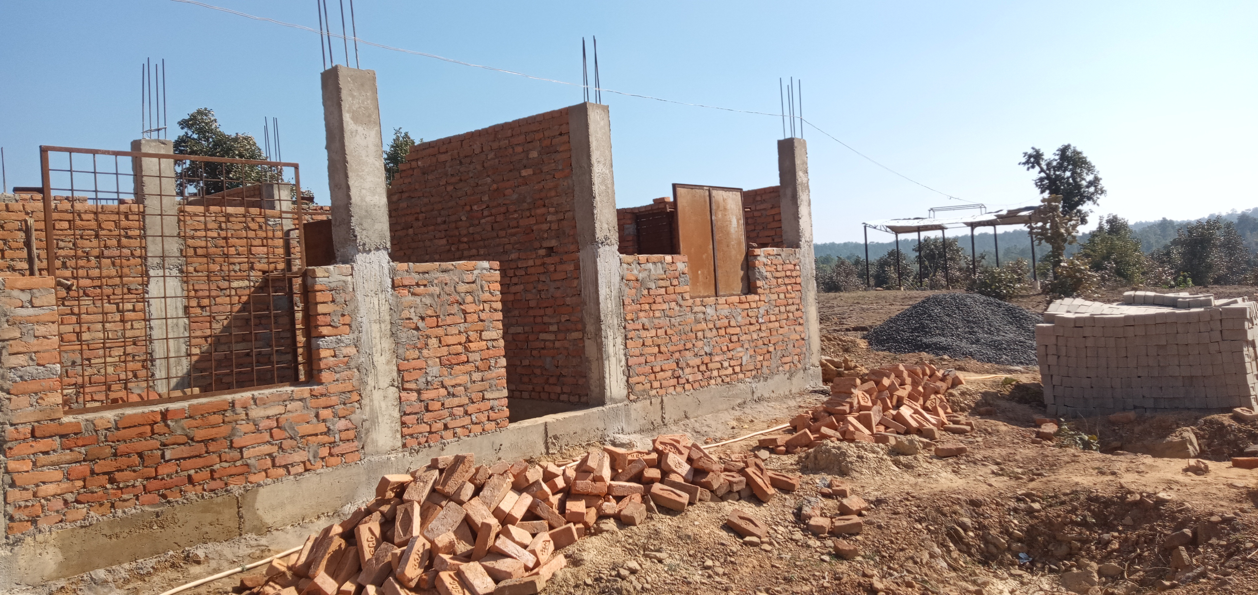 Construction of Anganwadi center building near Muktidham