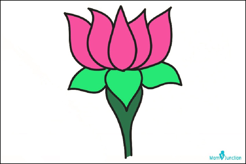 How to draw BJP symbol - India Political Parties