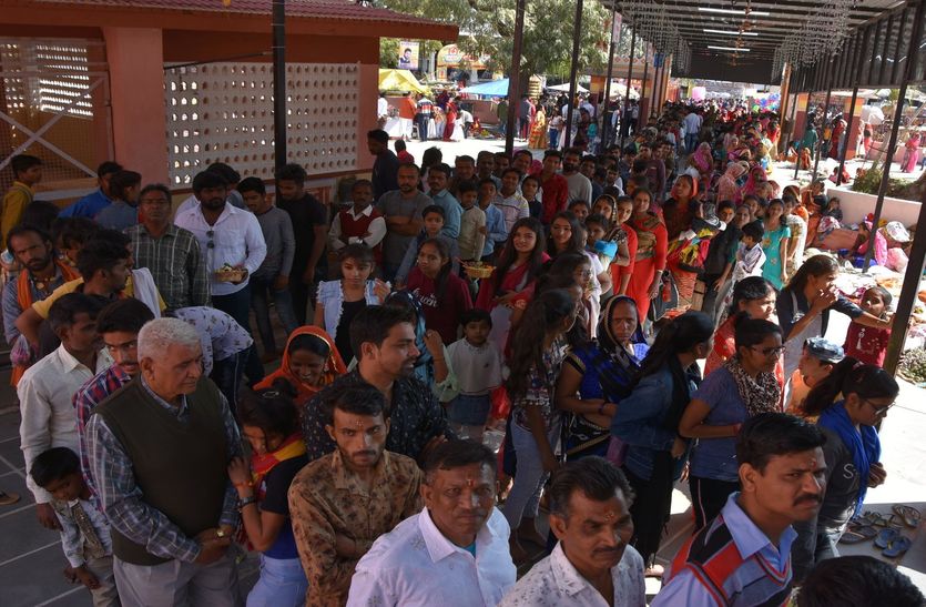 The crowd gathered on the first day of the three-day Harni Mahadev fair in bhilwara