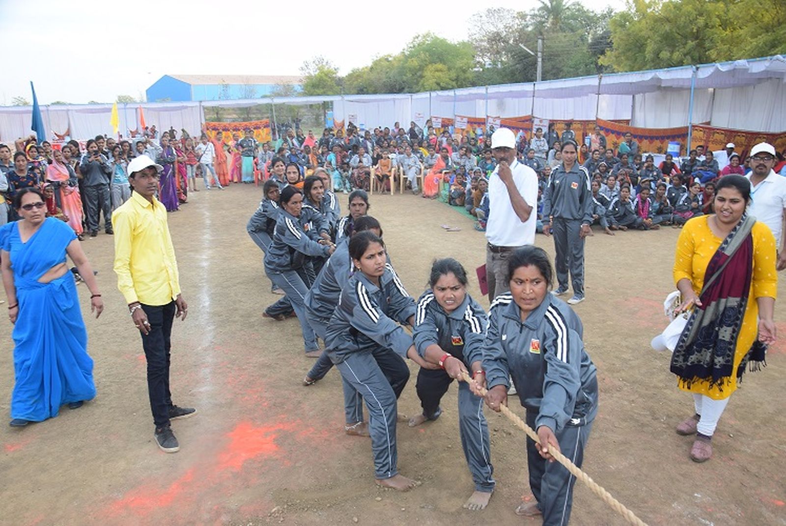 Here women showed strength in the Umang sports festival