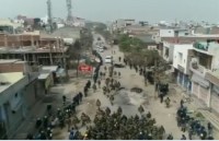 हिंसाग्रस्त प्रभावित इलाकों में पुलिस ड्रोन से कर रही निगरानी, देखें वीडियो