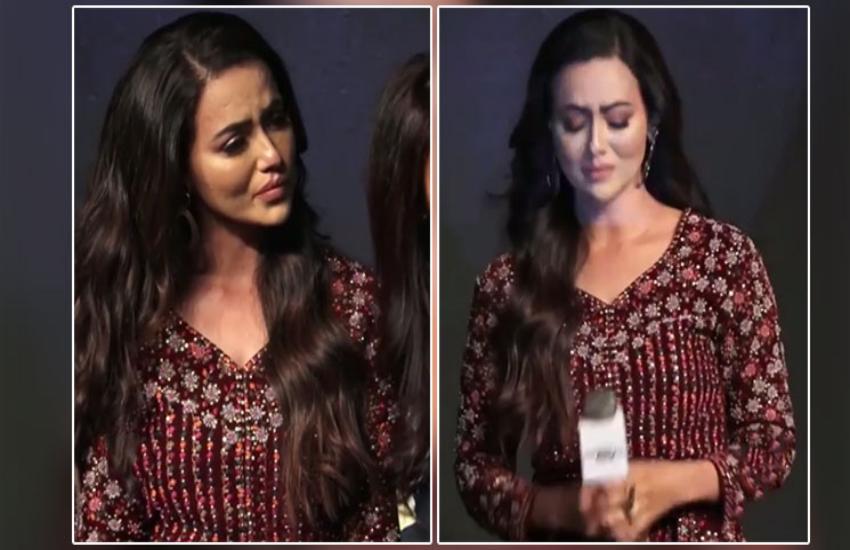 सना खान फिल्म प्रोमोशन के दौरान फूट फूटकर रोईं  	