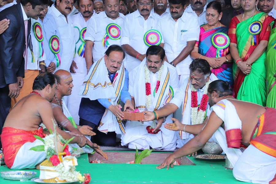CM Palaniswamy inaugurates construction of Govt medical college in TN