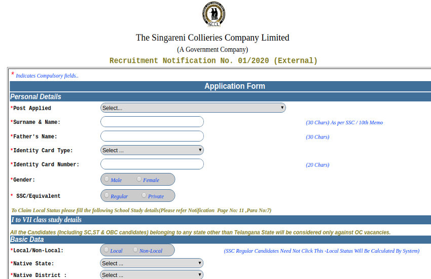 SCCL Recruitment 2020