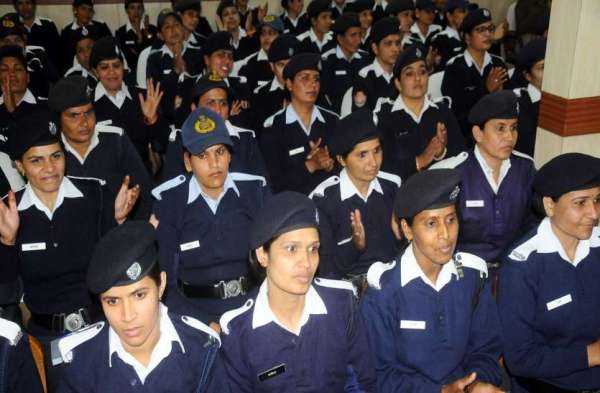 Outstanding work in traffic operations,,, crime control,,,,, on Women's Day ,,,, 12 women policemen honored