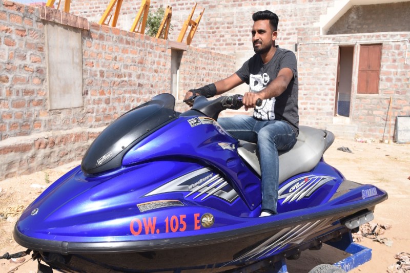 jet scooter at surpura dam for water sports activities in jodhpur
