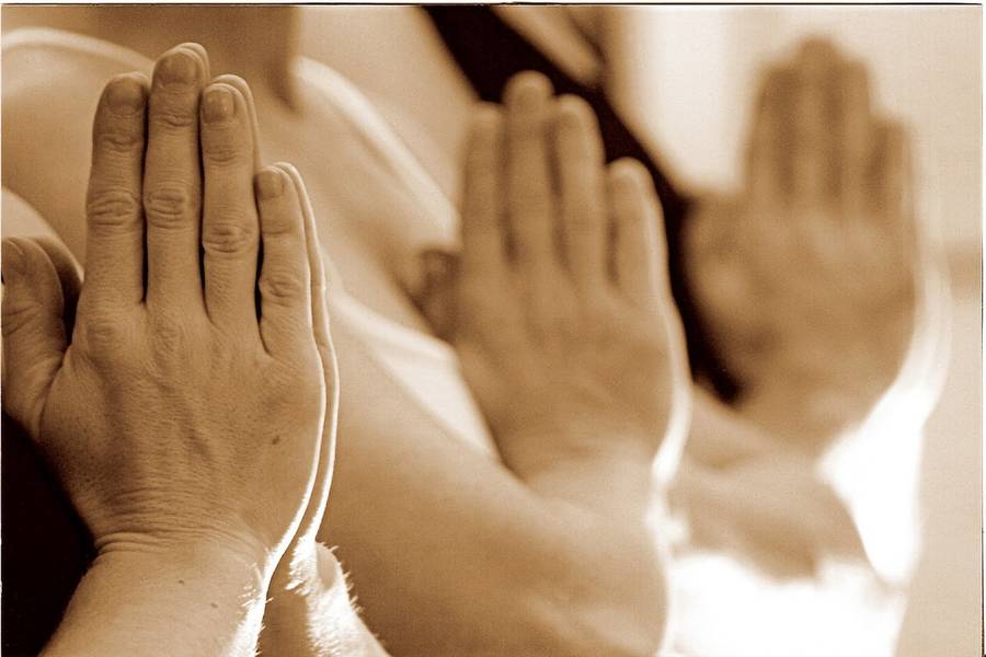 people are saying namaste to each other after coronavirus pandemic