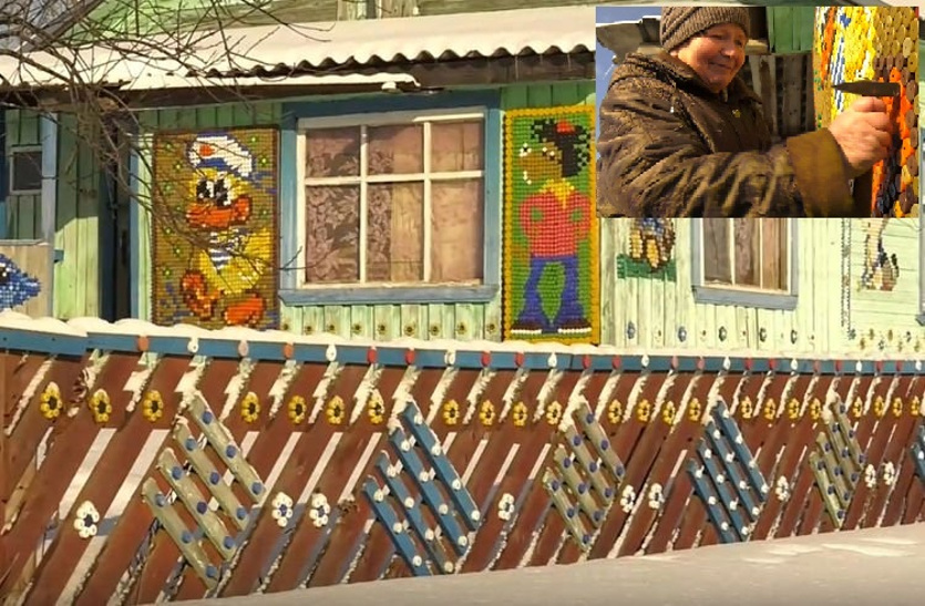 रूसी दादी ने बोतल के ढक्कनों से सजा डाला अपना पूरा घर